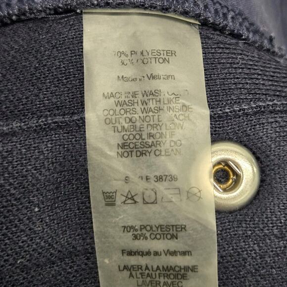 Tory Sport Track Pants size XS Navy Blue & White Snaps Athleisure Wide Leg - Picture 4 of 14